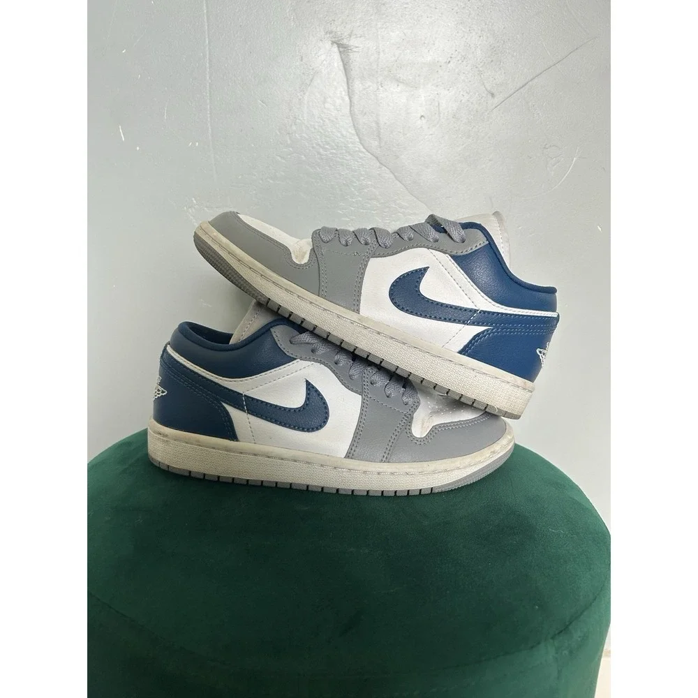 Nike Air Jordan 1 Low Stealth French Grey Blue DC0774-042 Mens Trainers Size 5